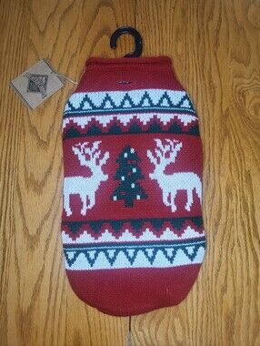 ✨️NEW Beaver Canoe Holiday Dog Sweater sz LG